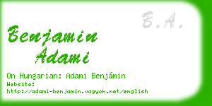 benjamin adami business card